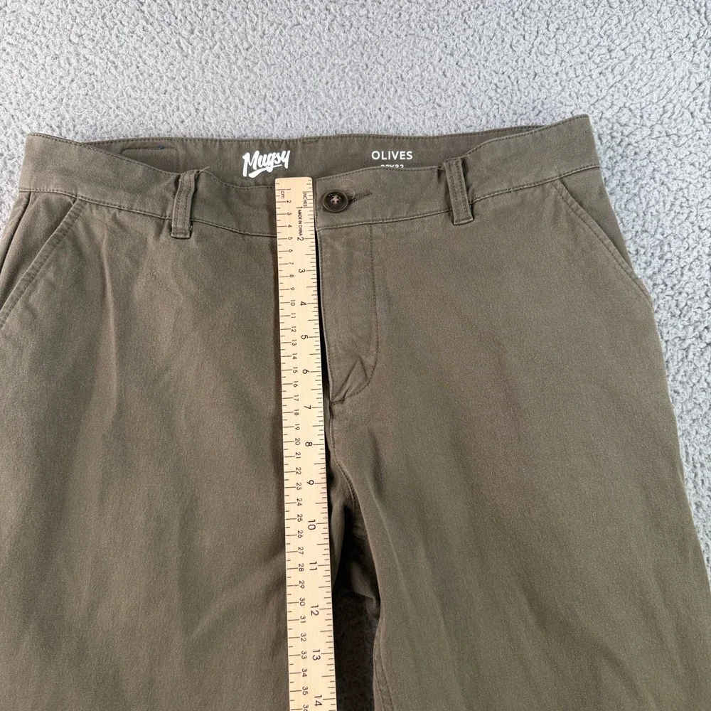 Mugsy Chino Pants Mens 33x32 Olive Green Olives Stretch Slim Fit K6PNOL